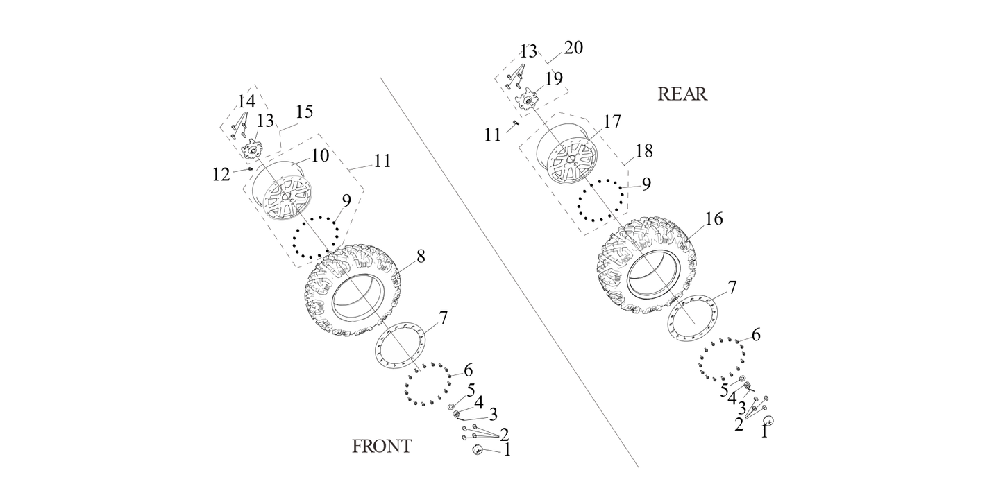 Jante en aluminium anti-séparation - Norme américaine (30 pouces) BEADLOCK RIM 30 POUCES EPA