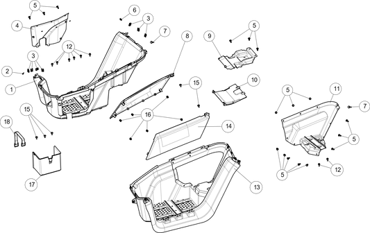 Mid body parts Central component