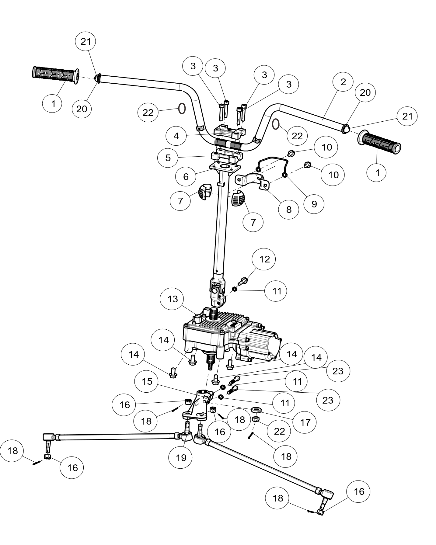 Steering system,wide version
