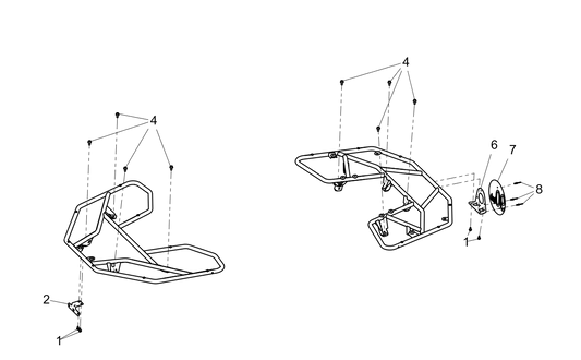 Rack Front and rear shelves