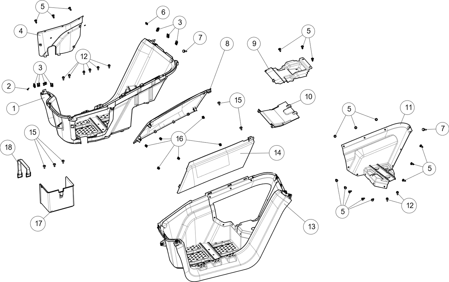 Mid body parts middle component
