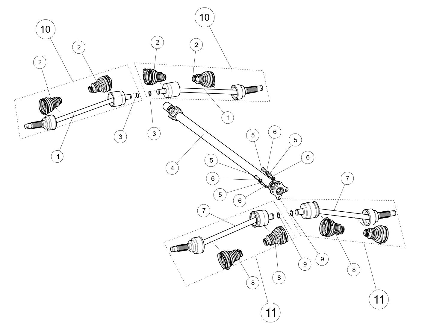 DRIVE SHAFT, WIDE VERSION Transmission system