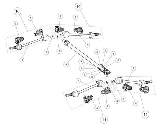 DRIVE SHAFT, WIDE VERSION Transmission system