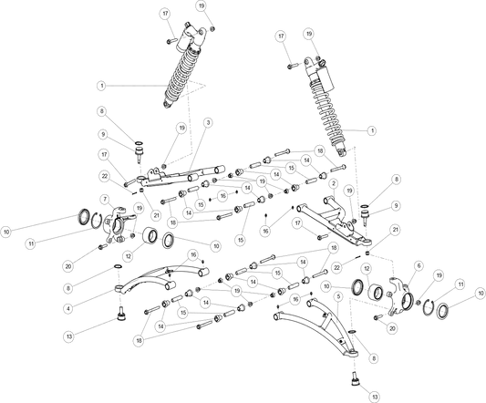 FRONT SUSPENSION, WIDE VERSION Front suspension system
