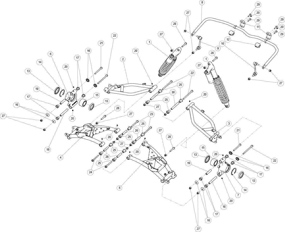 REAR SUSPENSION,WIDE VERSION Rear suspension system