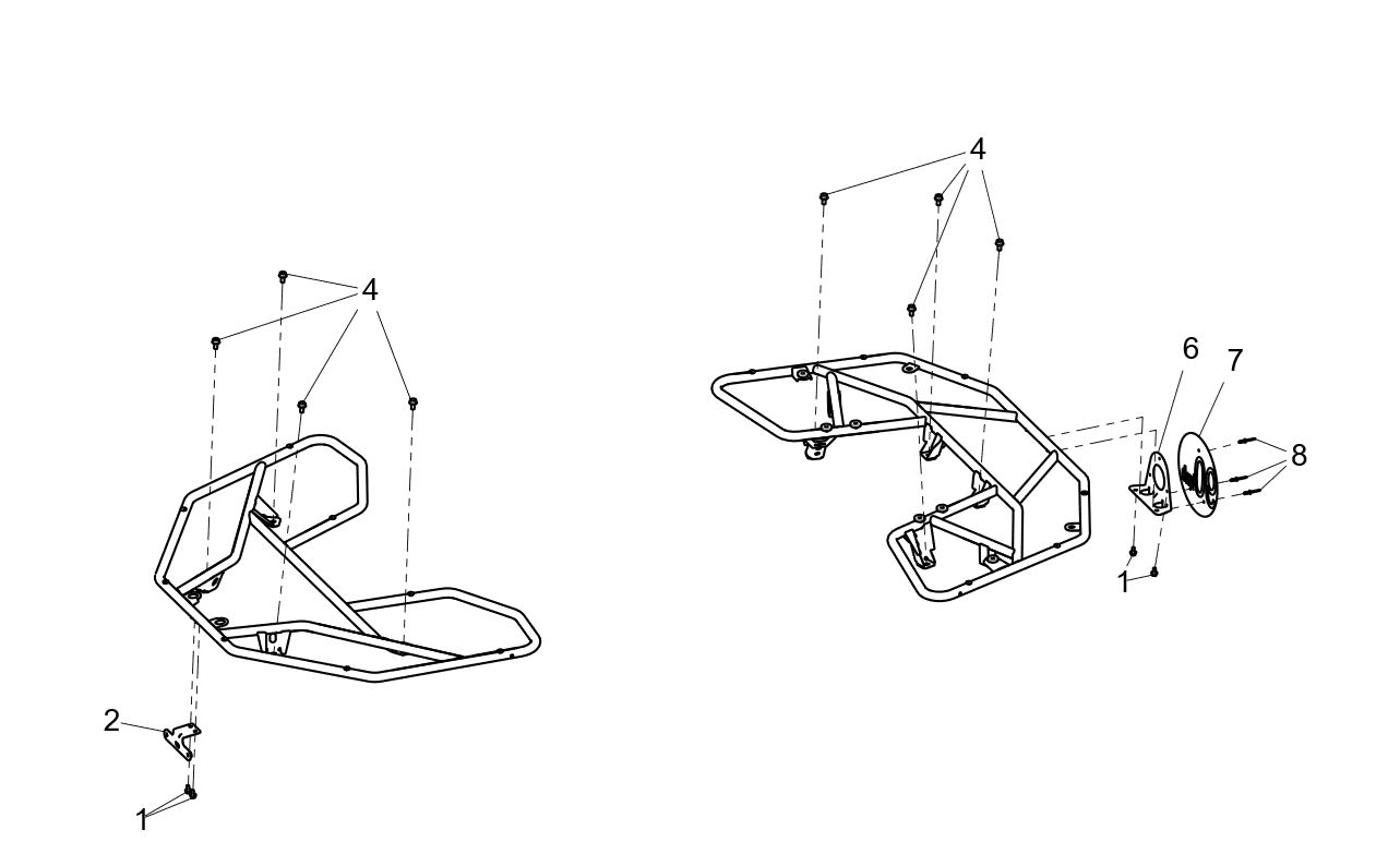 Rack Front and rear shelves