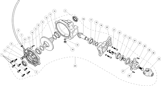 DIFFÉRENTIEL D'ESSIEU ARRIÈRE SANS DIFFÉRENTIEL