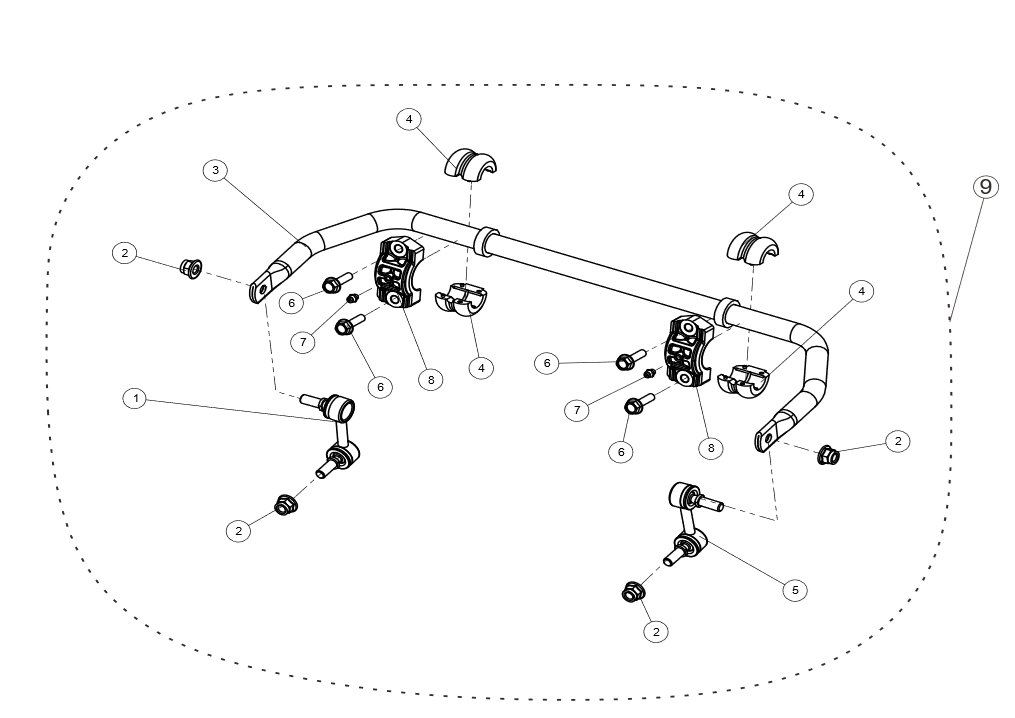 REAR STABILIZER BAR ASSEMBLY