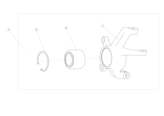 ENSEMBLE DE FUSÉE DE DIRECTION GAUCHE