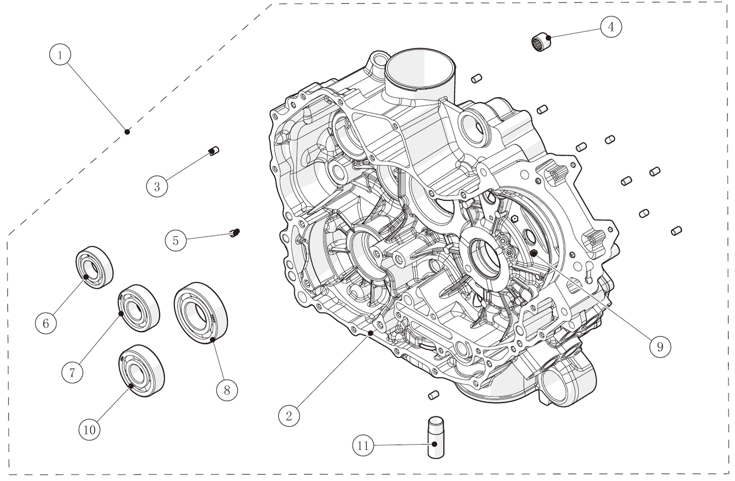 LEFT CRANKCASE KIT II