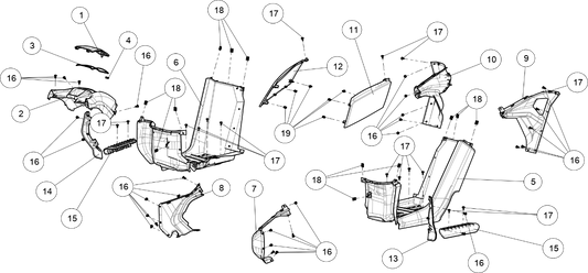 EXTERNAL PLASTIC PARTS(MIDDLE) AT6S SHORT VERSION