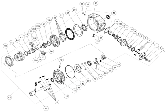 ESSIEU ARRIÈRE (AVEC DIFFÉRENTIEL, SANS ABS)