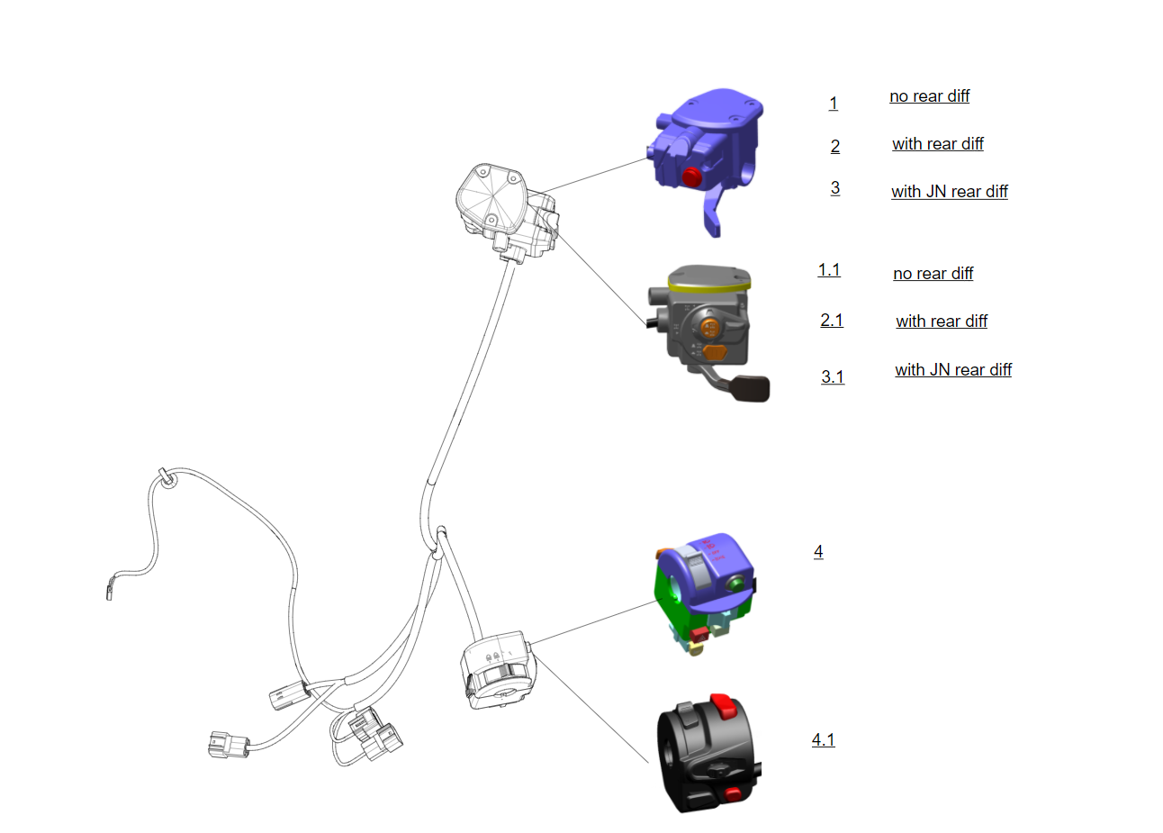 COMMUTATEUR DE COMMANDE (AVEC CLIGNOTANT)