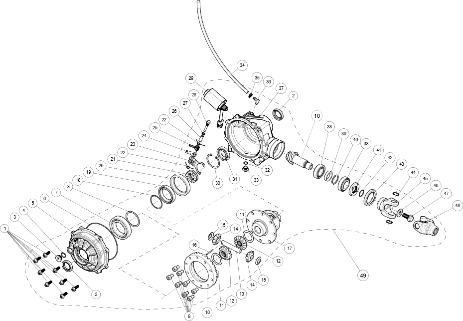 REAR AXLE DIFFERENTIAL WITH REAR DIFF