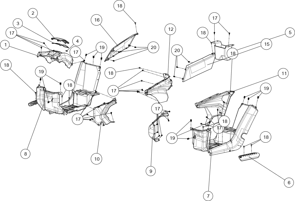 MIDDLE  PLASTIC PARTS(LONG)