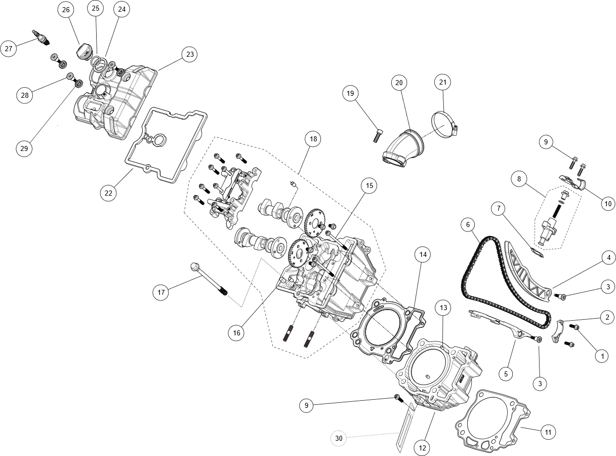 CYLINDER AND CYLINDER HEAD