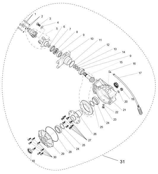 JN REAR AXLE(no differential, no ABS) LONG VERSION