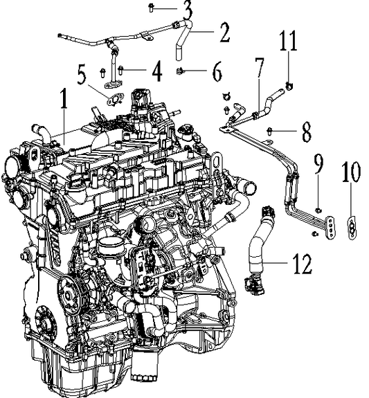 Supercharger inlet and outlet pipe assembly PIPE ASSY, WATER