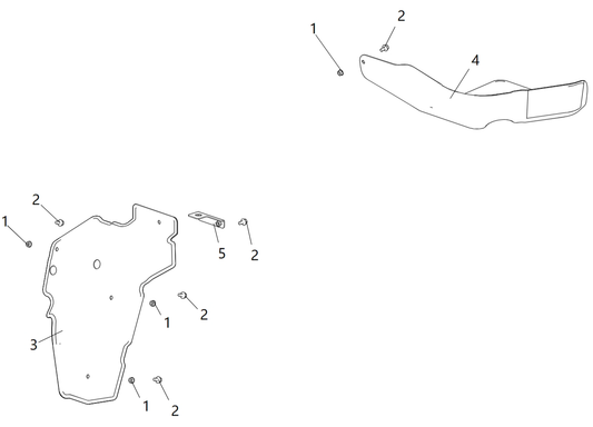 Rear cabin thermal insulation panel REAR UPPER RUBBER AND PLASTIC PARTS