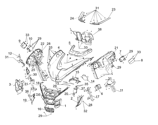 PIÈCES AVANT EN CAOUTCHOUC ET EN PLASTIQUE