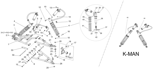 Front suspension assembly (wide version) FRONT SUSPENSION ASSEMBLY (WIDE VERSION)