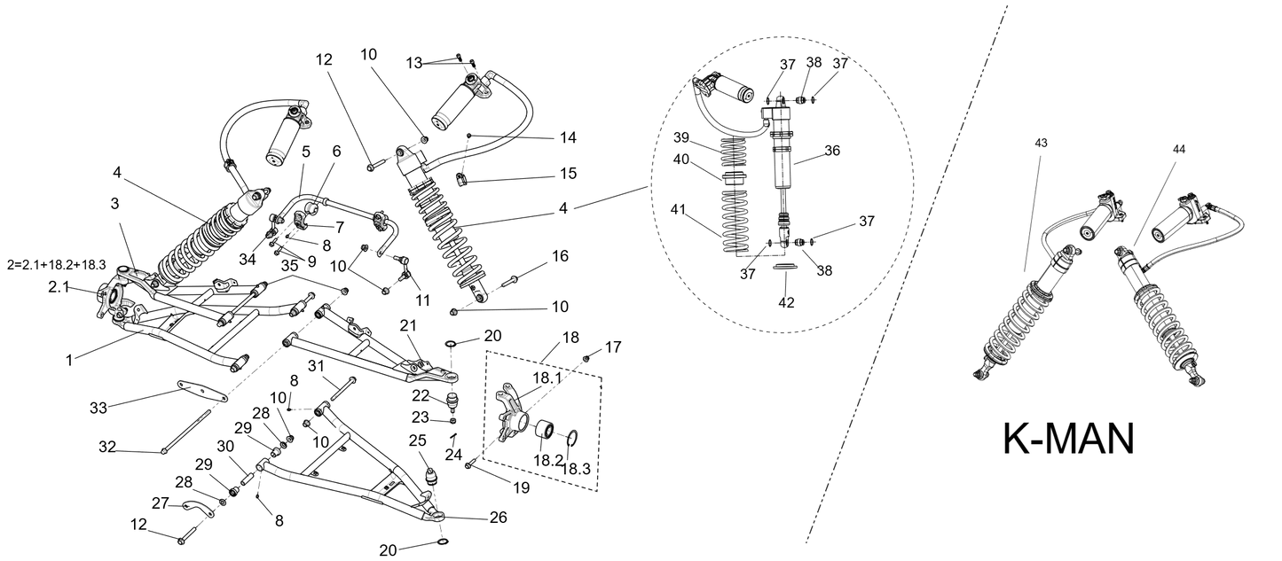 ENSEMBLE DE SUSPENSION AVANT (VERSION LARGE)