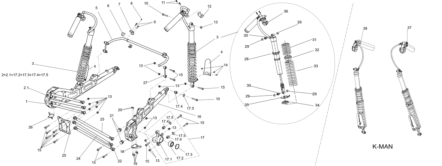 REAR SUSPENSION ASSEMBLY (WIDE VERSION)