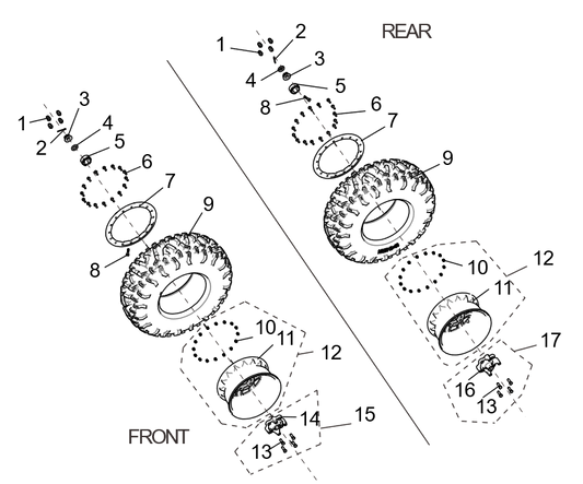 Wheel combination (US 30-INCH BEADLOCK)