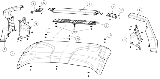 Rear upper rubber and plastic parts REAR UPPER RUBBER AND PLASTIC PARTS