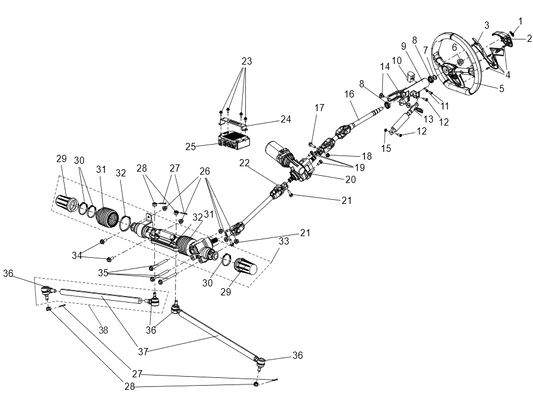Steering system (narrow version) STEERING SYSTEM (NARROW VEHICLE VERSION)
