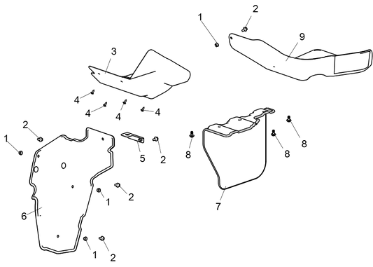 PIÈCES SUPÉRIEURES ARRIÈRE EN CAOUTCHOUC ET EN PLASTIQUE