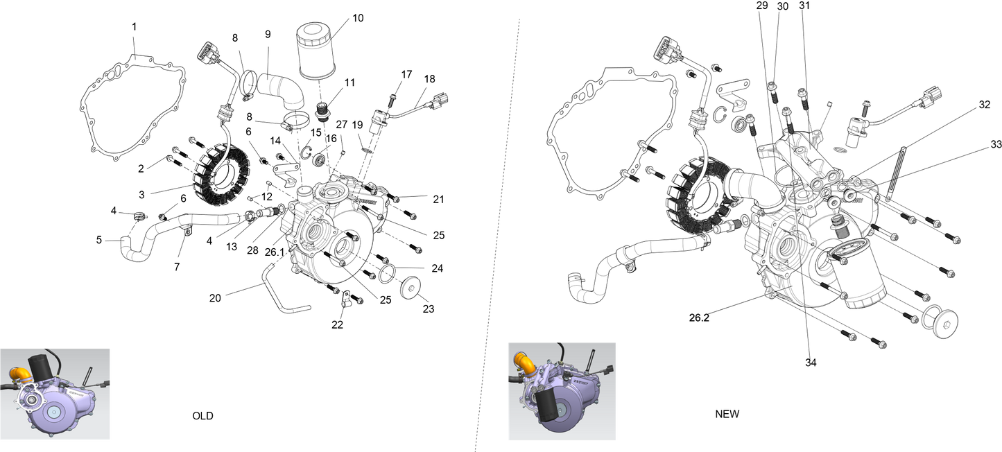 Left crankcase cover sub-assembly