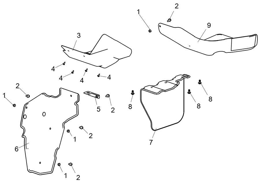 REAR UPPER RUBBER AND PLASTIC PARTS