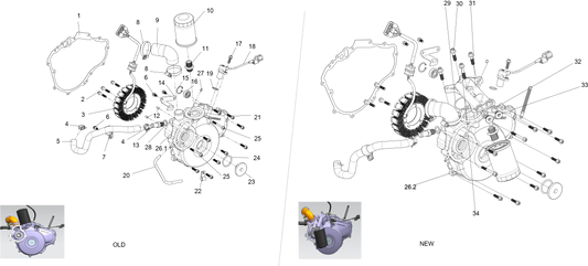 Left crankcase cover sub-assembly