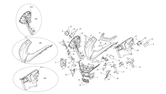 PIÈCES AVANT EN CAOUTCHOUC ET EN PLASTIQUE
