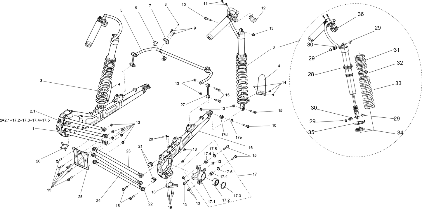 REAR SUSPENSION ASSEMBLY (WIDE VEHICLE VERSION)