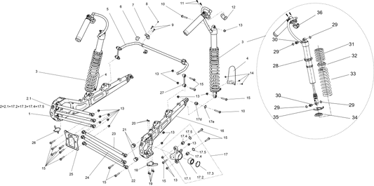 ENSEMBLE DE SUSPENSION ARRIÈRE (VERSION VÉHICULE LARGE)