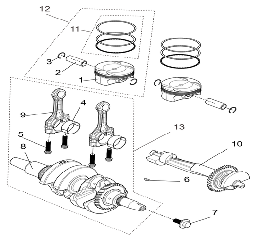 Crankshaft connection rod&piston assembly