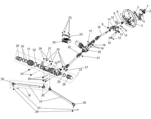 Steering system (narrow version) STEERING SYSTEM (NARROW VEHICLE VERSION)