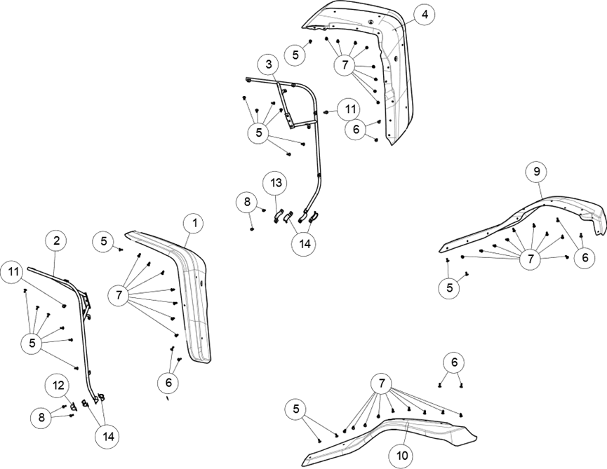 64 inch widened fender assembly 64
