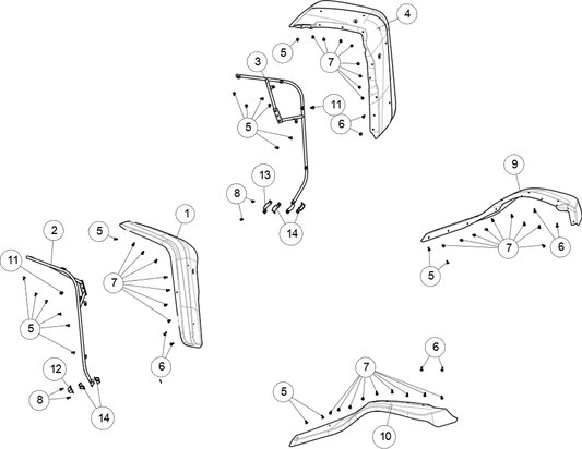 64 inch widened fender assembly 64