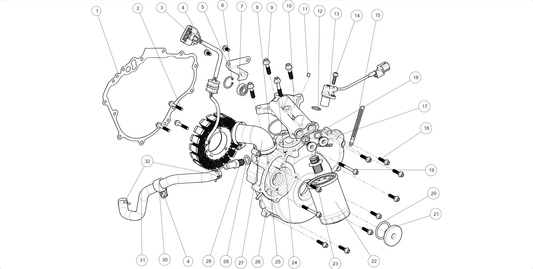 Left crankcase cover sub-assembly Left crankcase cover sub-assembly