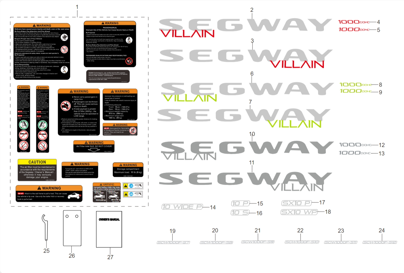 Label & Car Tools STICKERS & ACCESSORIES/ON-VEHICLE TOOLS