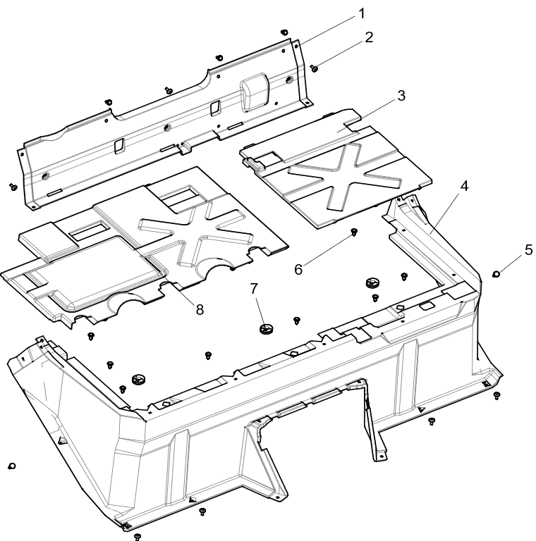 Plastic parts under the seat