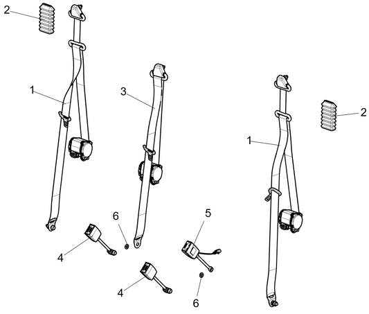 Assemblage de la ceinture de sécurité - Norme américaine