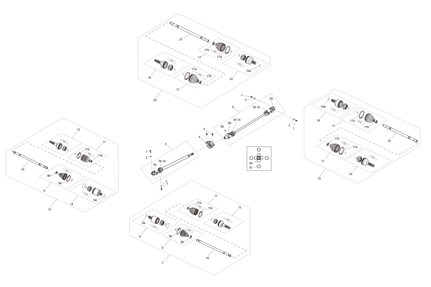 ensemble d'arbre de transmission