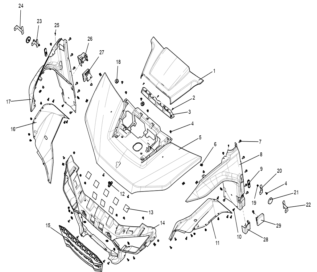 Pièces avant en plastique