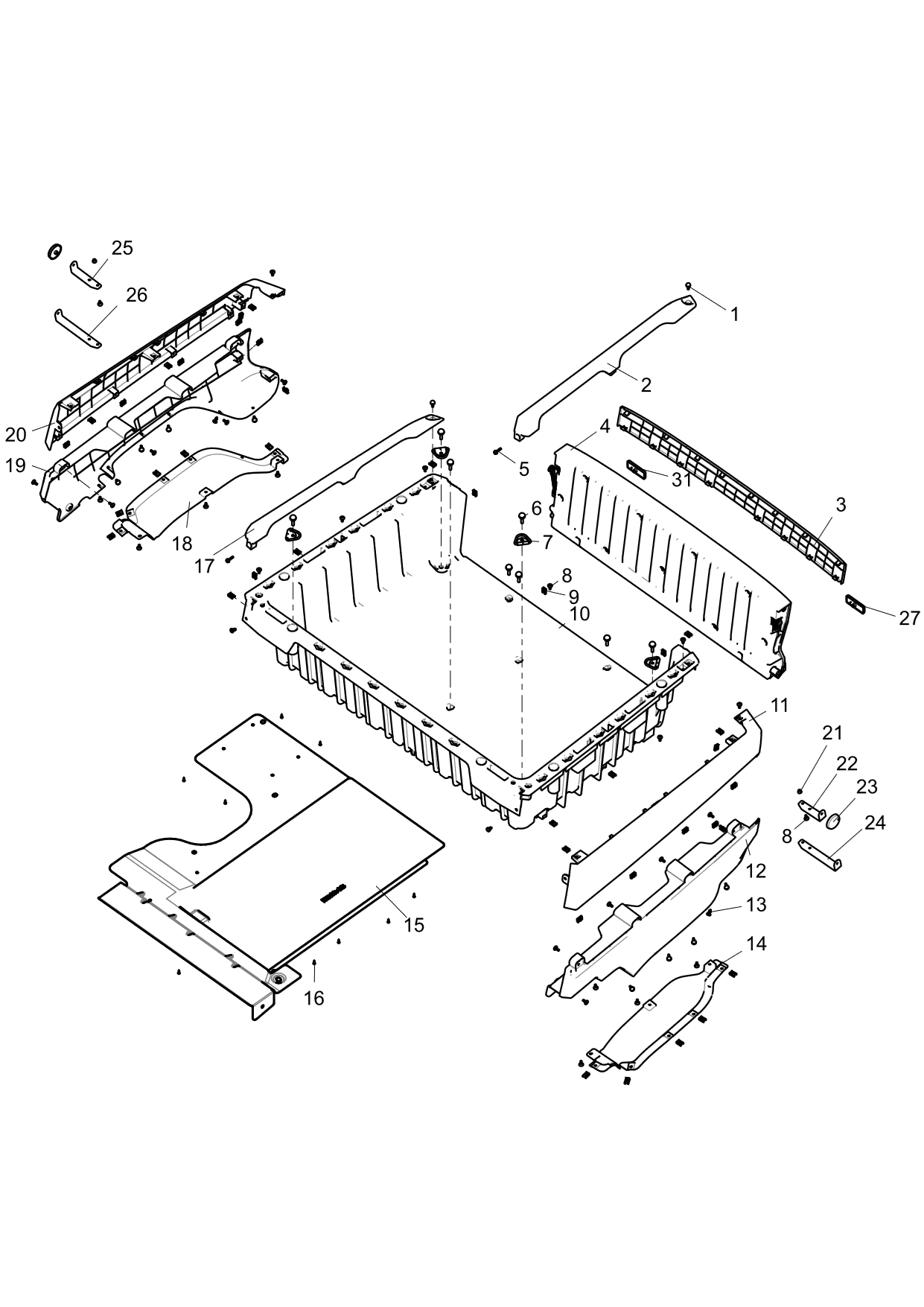 Rear cargo box components