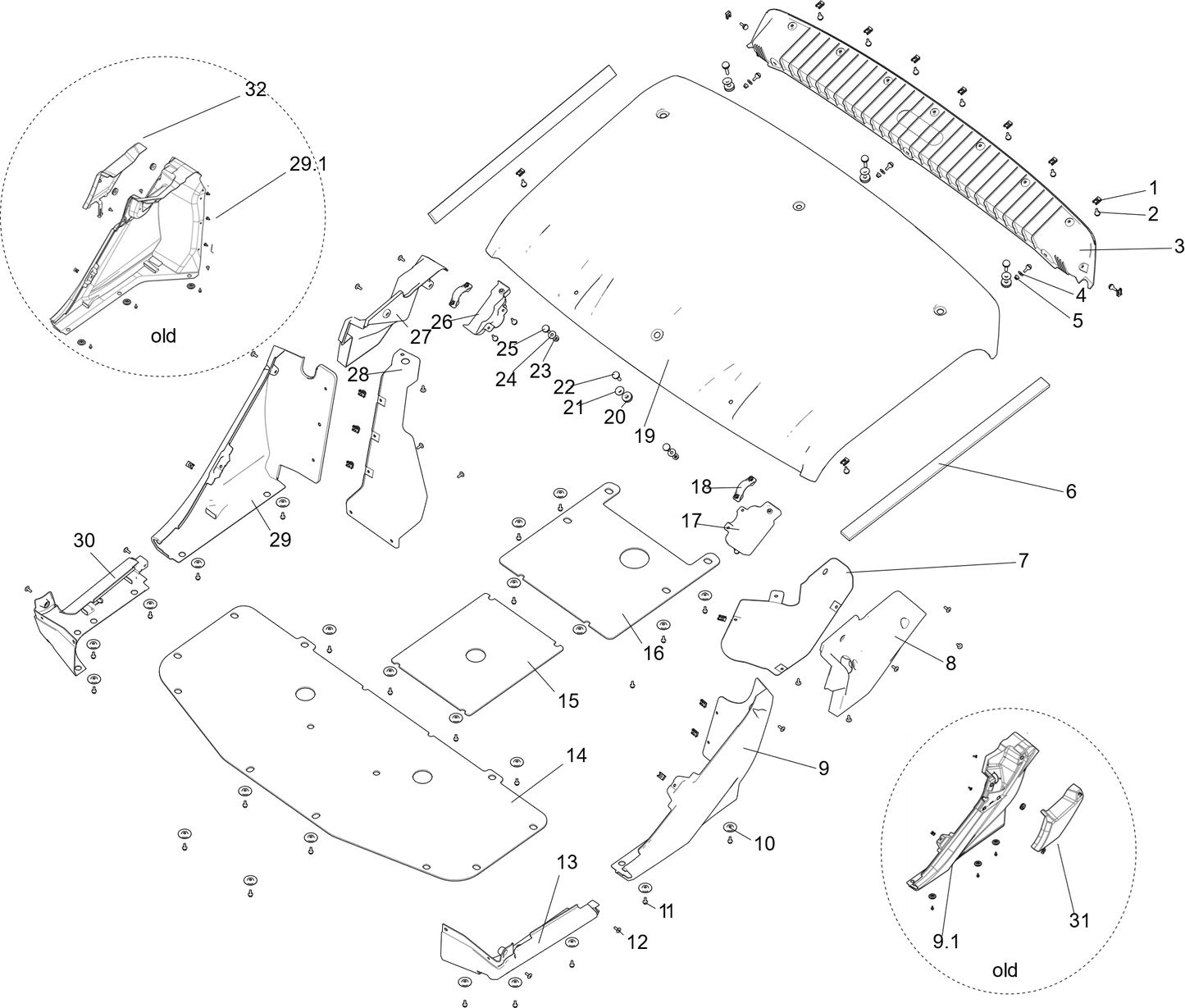 External plastic parts