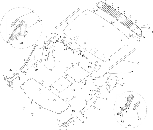 pièces en plastique extérieures